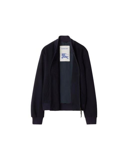 Burberry Blue Cashmere Bomber Jacket for men