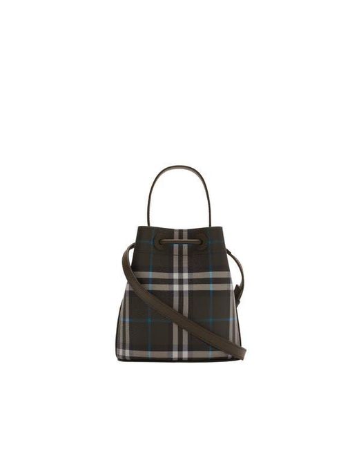 Burberry Black Mini Check Bucket Bag