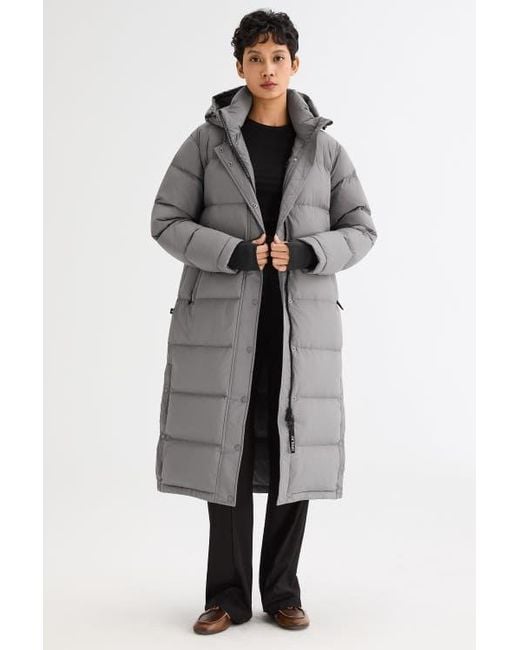 Orolay Gray Puff-O Long Down Puffer Jacket
