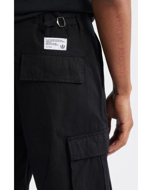 ICECREAM Black Destro Cotton Ripstop Cargo Shorts for men