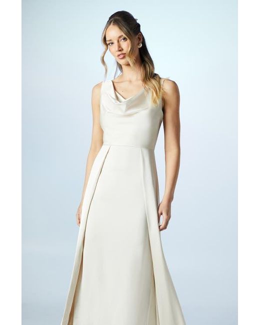 Coast Blue Sleeveless Cowl Neck Bridesmaid Dress