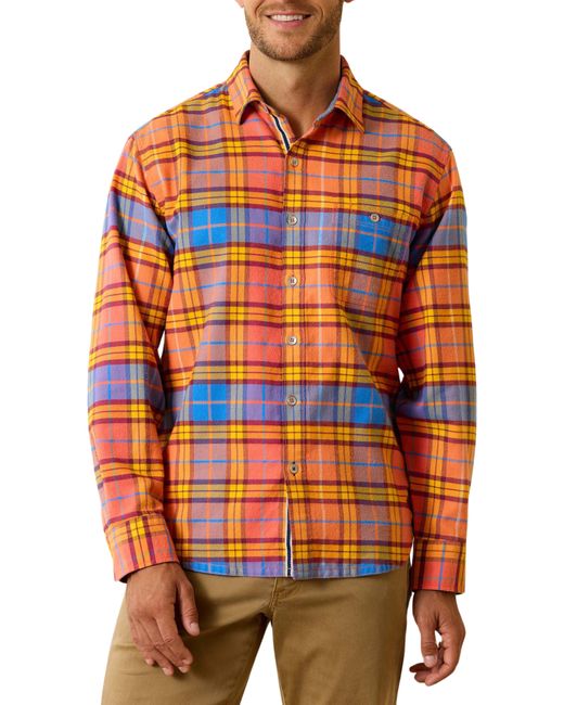 Tommy Bahama Orange Canyon Beach Comfy Plaid Flannel Button-up Shirt for men