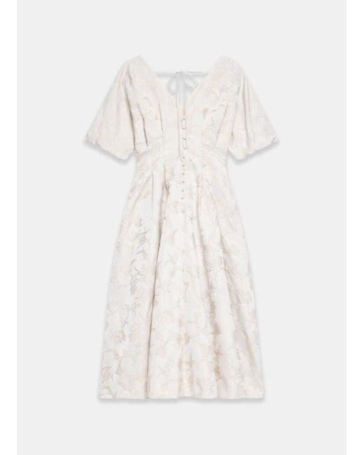 Mint Velvet Natural Jacquard Midi Dress