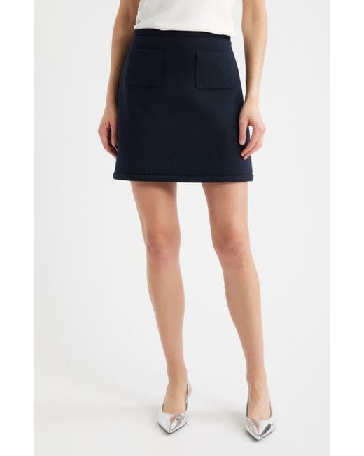 Theory Blue Tweed Miniskirt