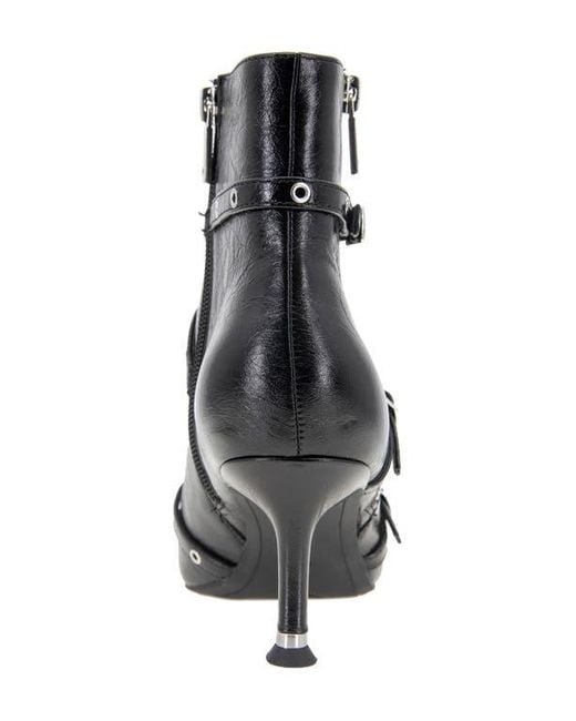 Kenneth Cole Black Umi Pointed Toe Moto Bootie
