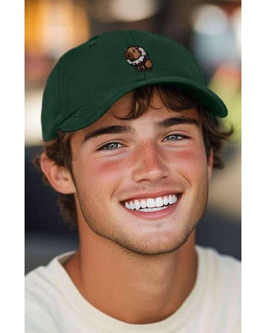 Alix Green Capybara Donut Embroidered Cap for men