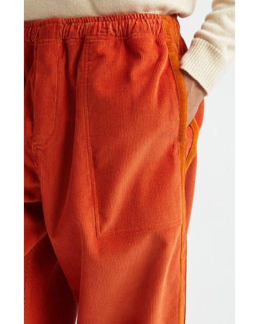 Bode Red Stripe Trim Corduroy Track Pants for men