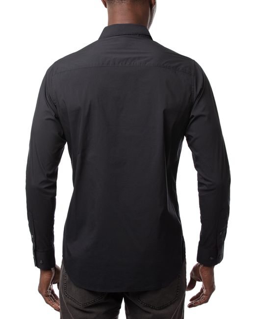 Travis Mathew Black All Decked Out Stretch Button-up Shirt for men