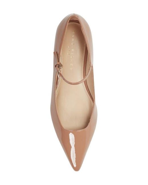 Marc Fisher Brown Trella Mary Jane Pointed Toe Flat