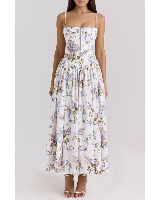 House Of Cb White Ysabella Floral Maxi Sundress