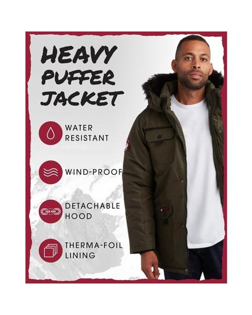 canada weather gear Brown Insulated Puffer Jacket for men