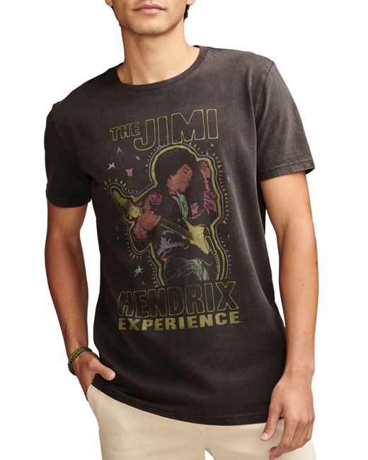 Lucky Brand Black Jimi Hendrix Graphic T-shirt for men