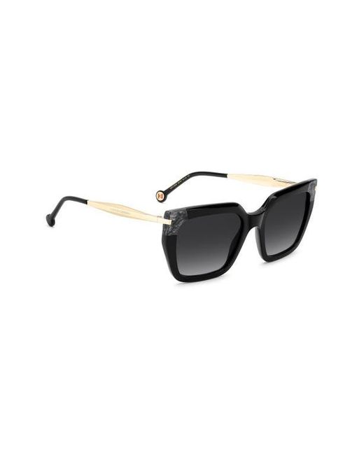Carolina Herrera Black 55Mm Rectangular Sunglasses