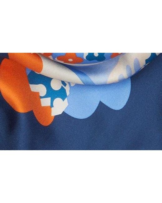 Liberty Blue Tudor Patchwork Silk Square Scarf