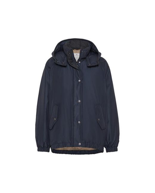Brunello Cucinelli Blue Water-Resistant Taffeta Down Jacket