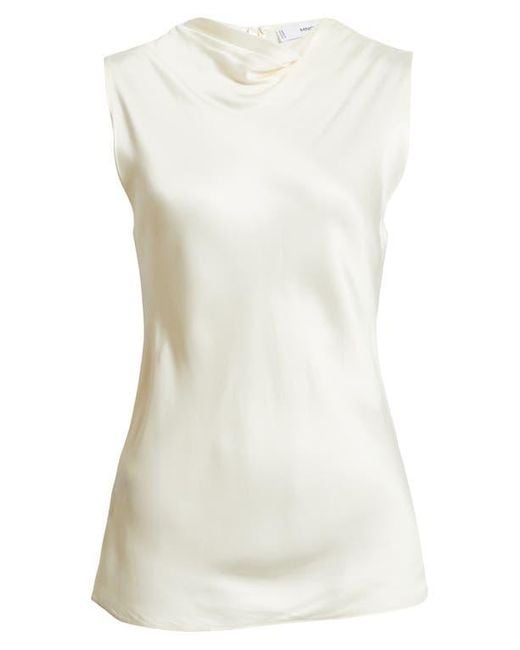 Mango White Mart Drape Neck Top