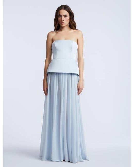 bcbg strapless dress blue BCBG MAX AZRIA Strapless Silk Cocktail Dress