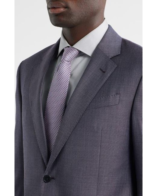 Emporio Armani Blue G-Line Slim Fit Microcheck Wool Suit for men