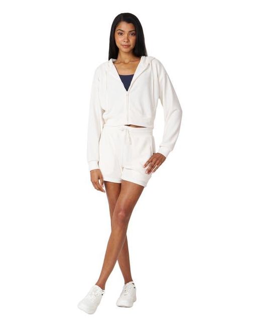 Rebody Active White Retreat Waffle Zip Up Jacket