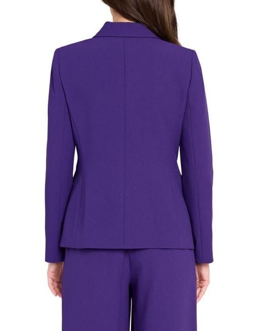 Tahari Purple One-Button Blazer