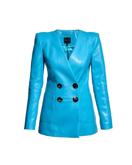 AS by DF Blue Claude Recycled Leather Blazer
