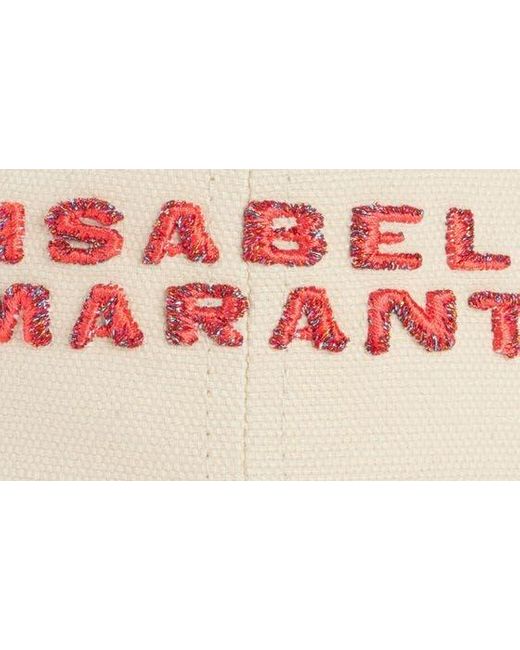 Isabel Marant Natural Tyron Shimmer Logo Cotton Baseball Cap