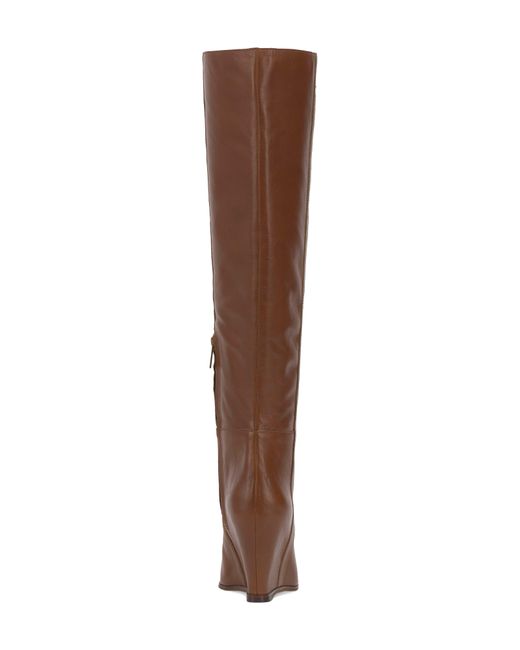Vince Camuto Brown Tiasie Over The Knee Wedge Boot