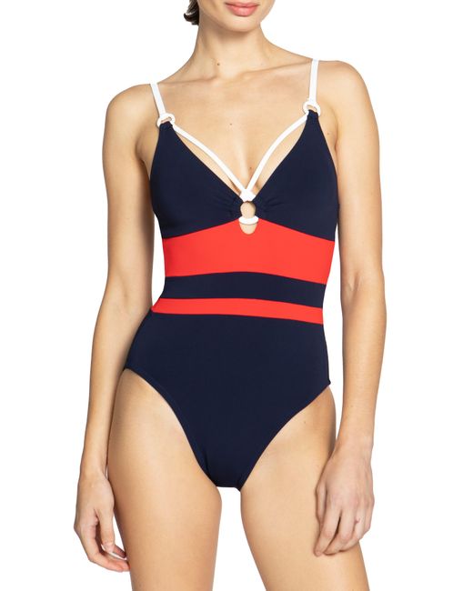 Robin Piccone Blue Babe Triangle One-piece Swimsuit
