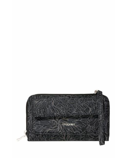 Baggallini Black Rfid Phone Wallet Crossbody Bag