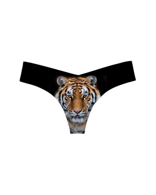 Commando Black Print Thong