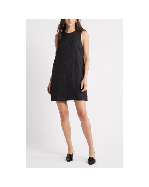 Caslon Women's Black Sleeveless Jacquard Shift Dress