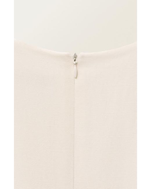Mango Natural Frayed Hem Linen A-Line Dress