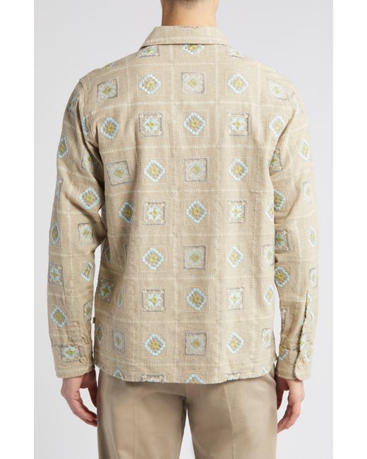 NN07 Natural Julio 5398 Embroidered Linen & Organic Cotton Button-up Shirt for men