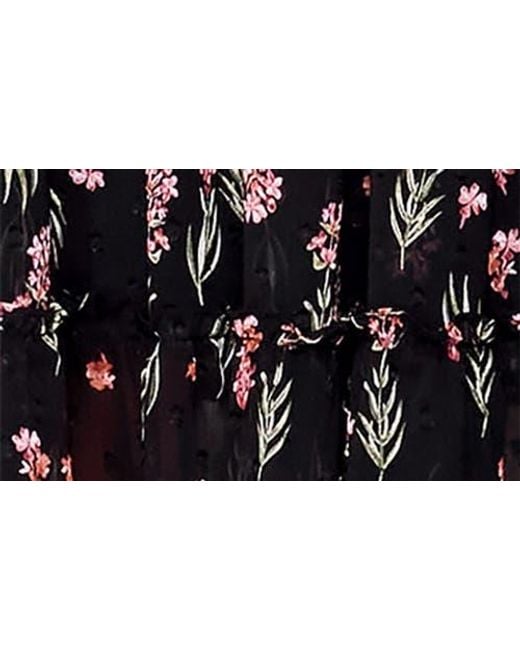 MELLODAY Black Tie Front Long Sleeve Tiered Midi Dress