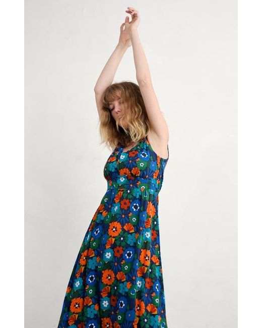 Seasalt Cornwall Blue Polmanter Sleeveless Organic Cotton Jersey Maxi Dress