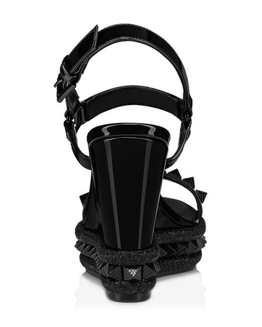 Christian Louboutin Black Pyraclou Wedge Sandal
