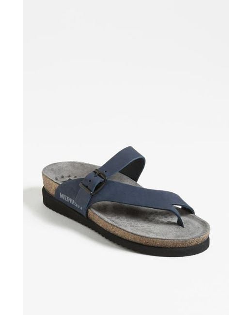 Mephisto Blue Helen Toe Loop Sandal