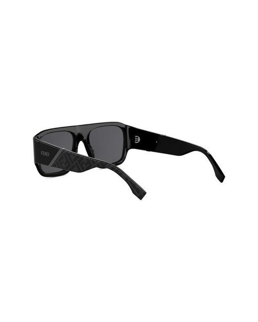 Fendi Black Diagonal 54Mm Rectangular Sunglasses for men