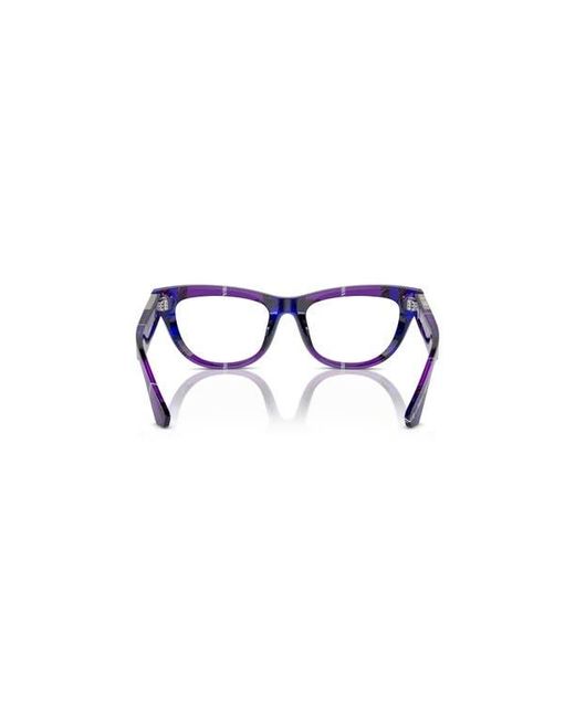 Burberry Blue 52Mm Rectangle Optical Glasses