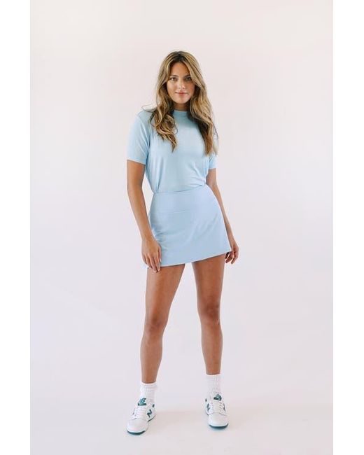 Beldrie Blue Mini Mock Neck Top