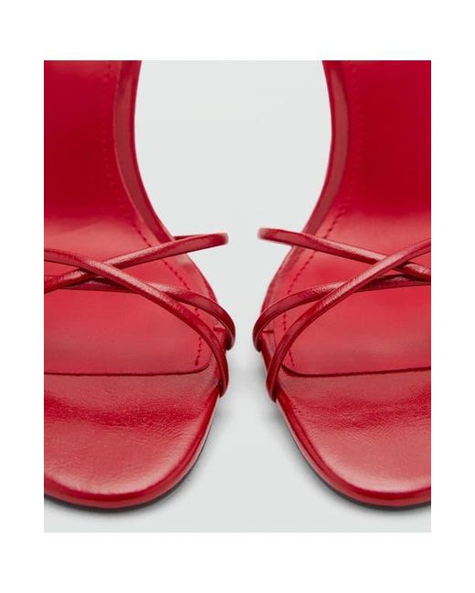 Mango Red Ankle Strap Sandal