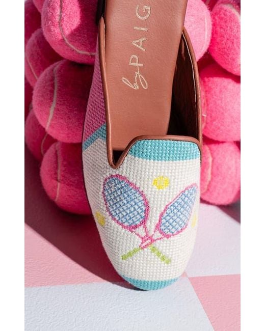 PAIGE White Needlepoint Mule
