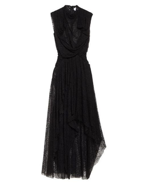 Alexander McQueen Black Cobweb Lace Gown