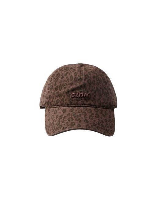 OLAH Brown Leopard Print Baseball Cap
