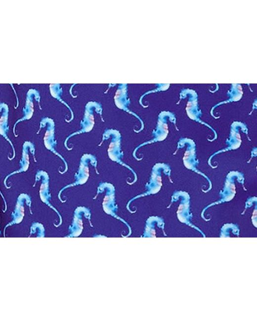 Bugatchi Blue Print Swim Trunks for men