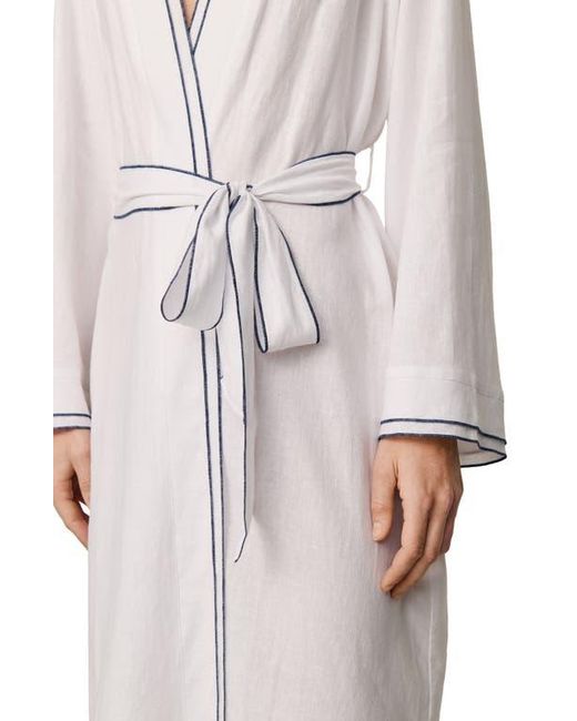 Eberjey White Linen Blend Robe