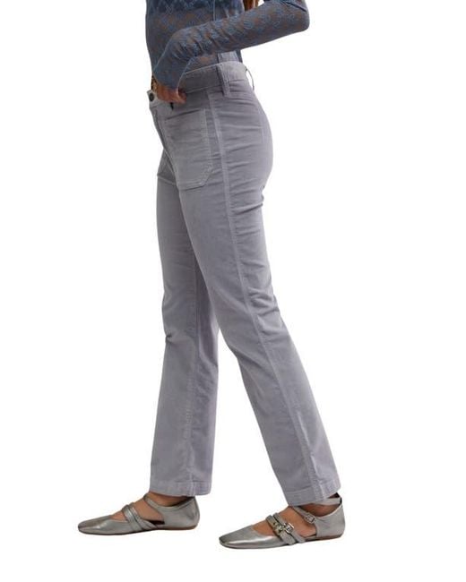 Free People Blue High Time Kick Corduroy Flare Pants