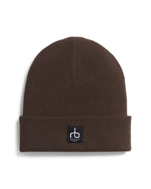 Rag & Bone Brown Evan Beanie for men