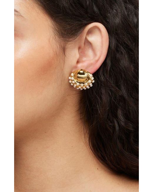 Lele Sadoughi Metallic Archer Button Stud Earrings