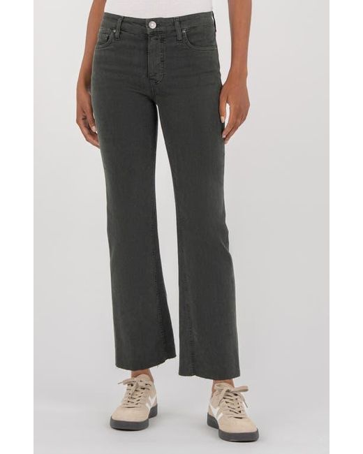 Kut From The Kloth Black Kelsey Raw Hem Ankle Flare Jeans
